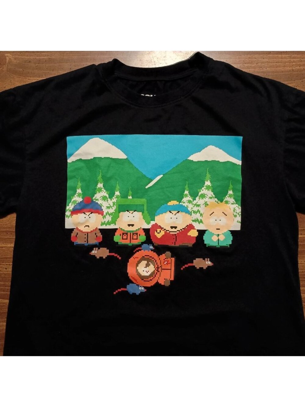 South Park T-shirt - Large // Pixel 8-bit cartoon art tv series show comedy tee